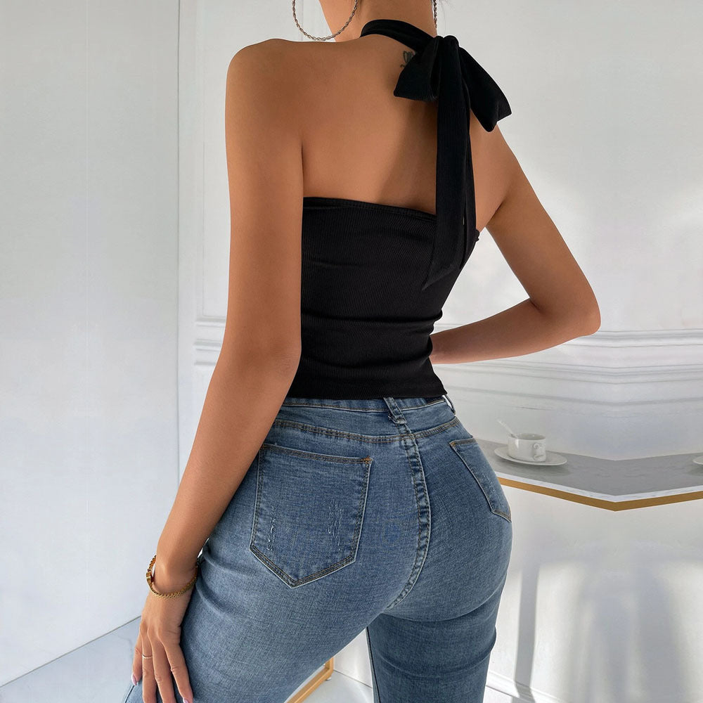 Cross Neck Halter Top