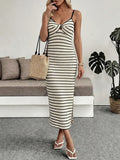 Coastal Stripe Knit Midi Dress